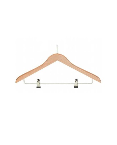 Cintre bois hôtel antivol à pinces - Lot de 100