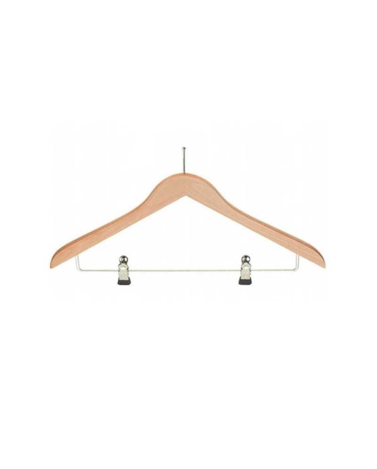 Cintre bois hôtel antivol à pinces - Lot de 100