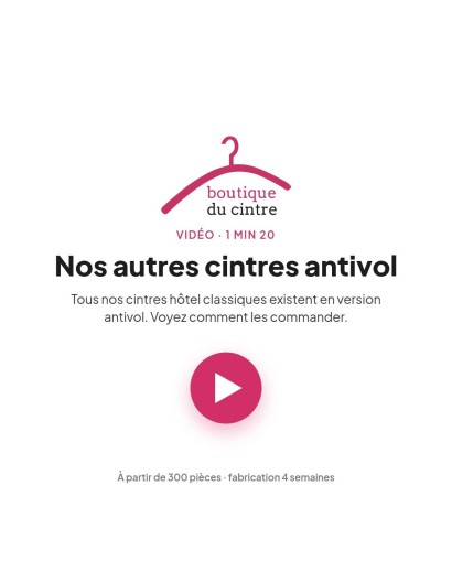 Nos autres cintres antivol : tous nos cintres hôtel classiques en version antivol