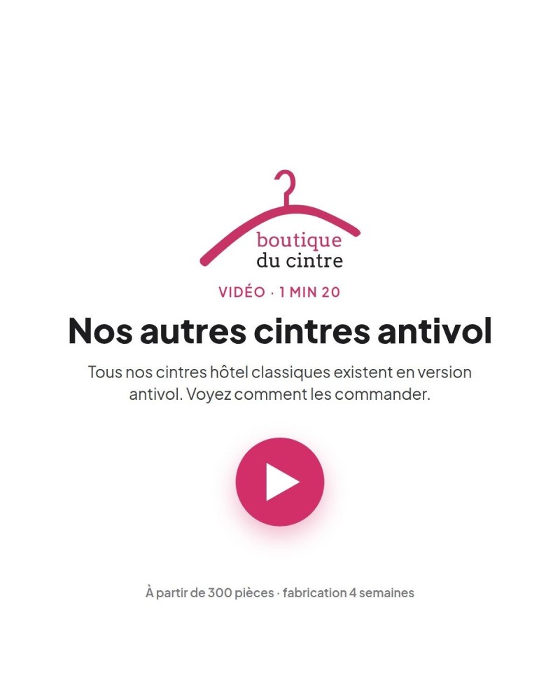 Nos autres cintres antivol : tous nos cintres hôtel classiques en version antivol